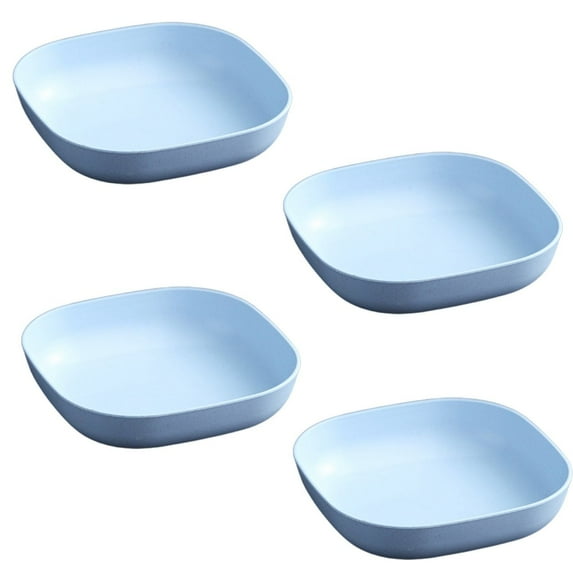 4Pcs-5.6"Lightweight Wheat Straw Plates-Degradable Lightweight Wheat Straw Plates,Unbreakable Dinner Plates, Dishwasher & Microwave Safe, BPA Free