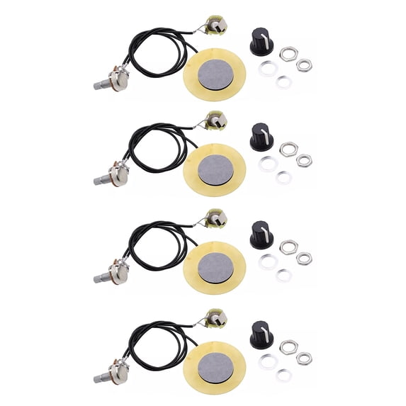 4Pcs 50MM Guitar Piezo Transducer Pickup Open Pickup With Potentiometer 6.35MM OutputTAPDRA Spare Part