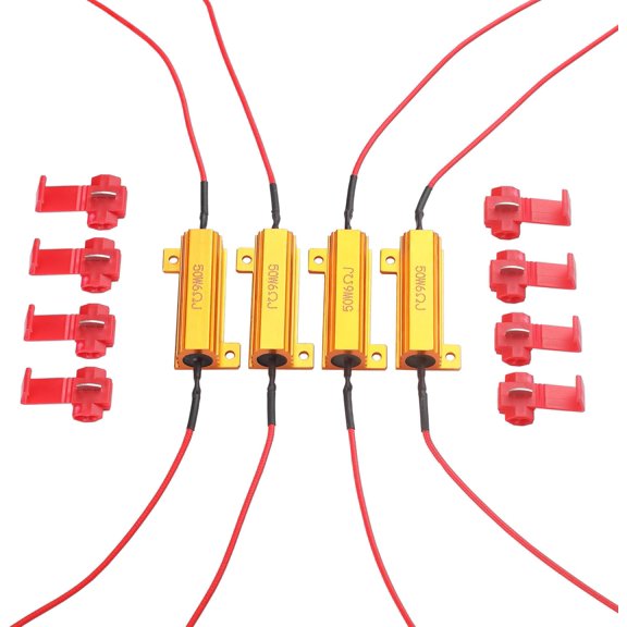 4Pcs 50W 6ohm Load Resistors - Fix LED Bulb Fast Hyper Flash Turn Signal Blink Error Code (Resistors get very hot during working)