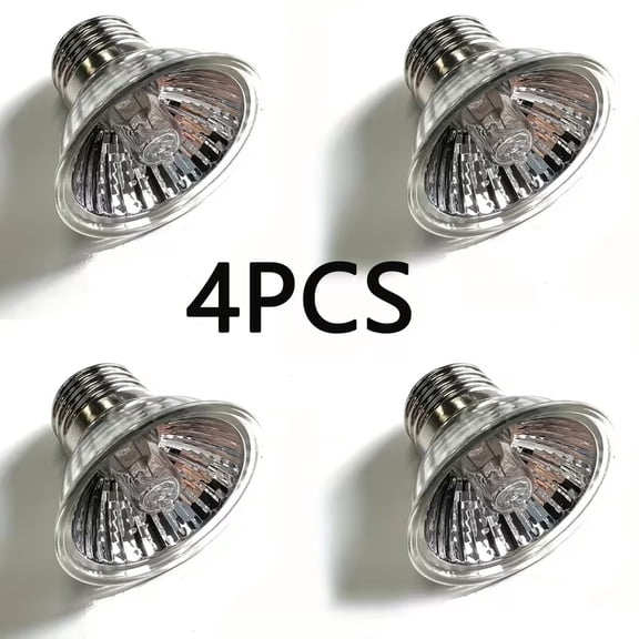 4Pcs 50W UVA+UVB Reptile Basking Lamp for Bearded Dragon Turtle Heat Light
