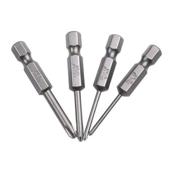 4Pcs 50mm 1/4" Hex Bits Driver Tamper Proof Security Drill Magnetic Bit Set Torx Screwdriver Flat Head Electric Driver Tools PH0
