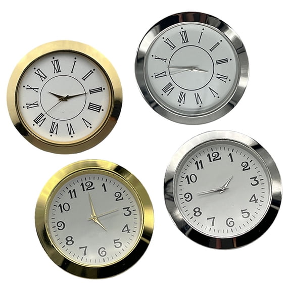 4Pcs 55mm Quartzs Clock Inserts with Arabic or Roman Numerals for Clockmakers and Collectors Craft Projects Accessories