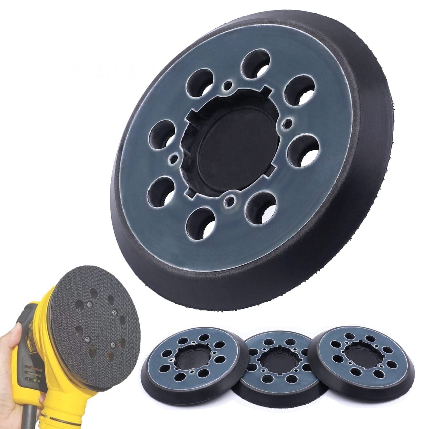 SATC 4Pcs 5 inch Hook Loop Orbital Sander Pad 8-Hole 4 Screw Hole for ...