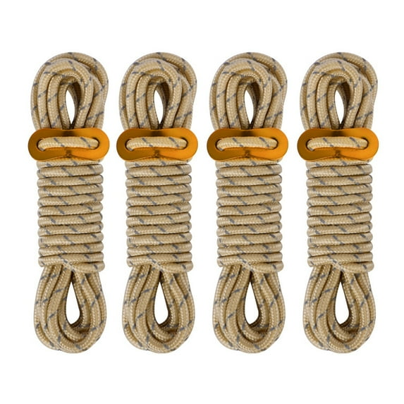 4Pcs 5mm Outdoor Tent Guyline Ropes 4M Reflective Camping Guy Lines with Adjuster Tensioner Camping Accessories for Tarp Canopy
