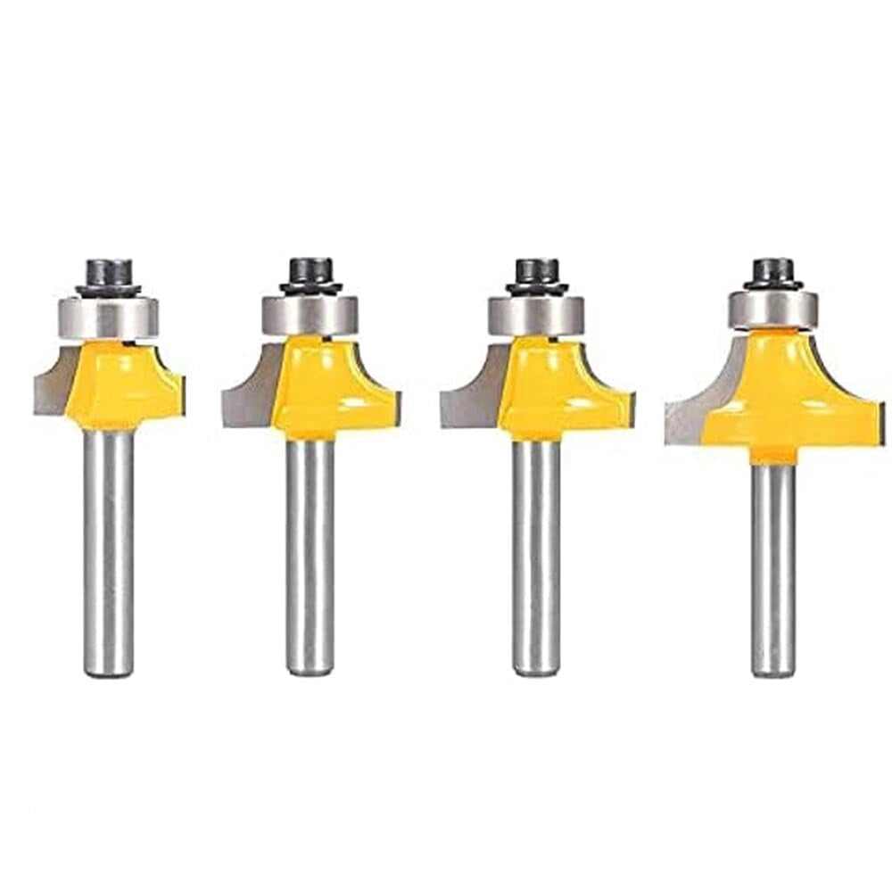 Circular Router Bit 4Pcs 6.35mm Shank Router Bits Set Corner Round Over High quality Alloy ...