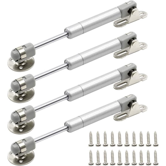 4Pcs 6-Inch 30N Hydraulic Cabinet Hinge, Soft Close Lid Support & Buffer Telescopic Door Gas Spring With Glue Head