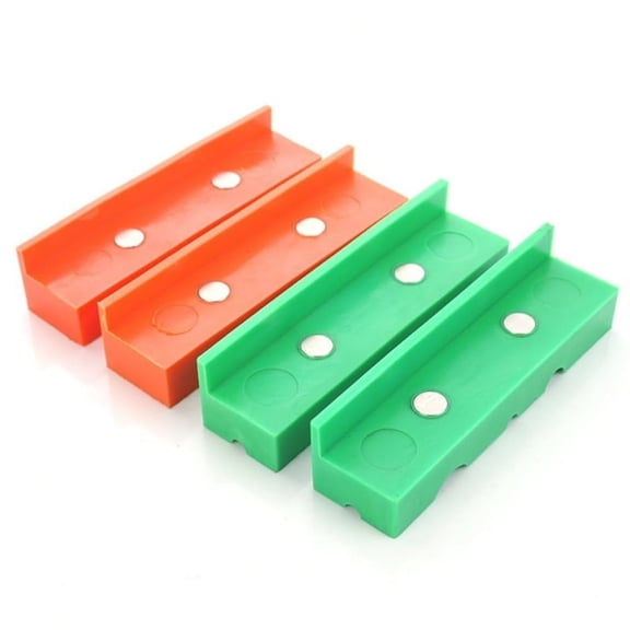 4Pcs 6-inch Magnetic Soft Pad Vise Jaws Protective Strip Flat Surface Groove Surface Multi-slot Vise Protector