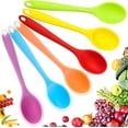 thumbnail image 1 of 4Pcs/6Pcs Silicone small spoon baby food spoon children eating kitchen household stirring spoon food grade high temperature resistant, 1 of 7