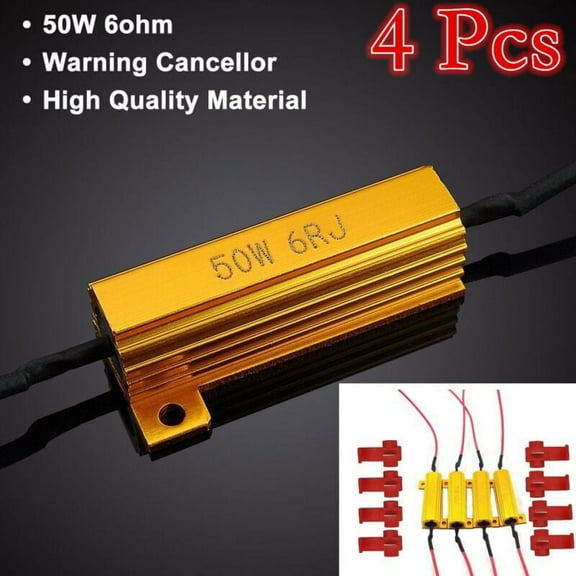 4Pcs 6ohm 50W LED Load Resistors Turn Signal Blinkers/Fog Lights Fix Hyper Flash