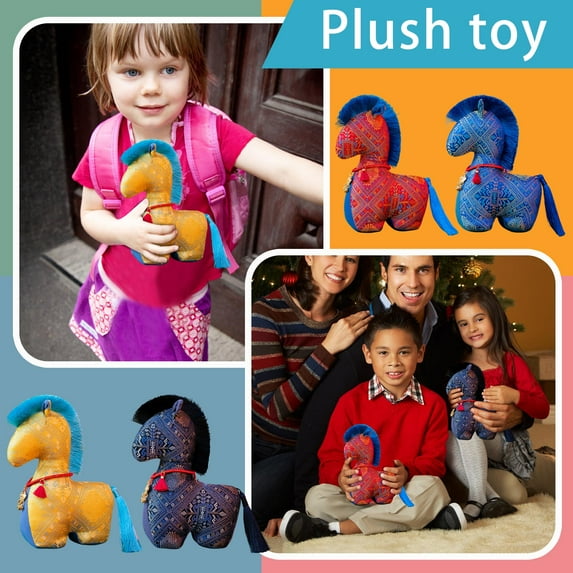 4Pcs 7.87Inch Cute Chinese Horse Stuffed Animals Plush Toy for Birthday Easter 2026 New Year Zodiac Blessing Souvenir MascotGifts, Easter Basket Stuffers