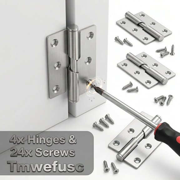 4 Pack Lift off Door Hinge Stainless Steel Left or Right Handed Easy Installation Rising Butt Hinge for Home Furniture Gate Tool Box