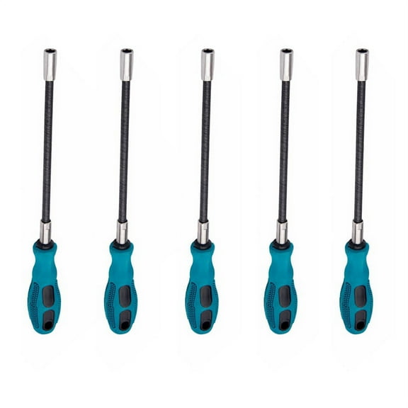 4Pcs 7MM Socket Screwdriver Flexible Hex Flex Manual Socket Screw Driver Hand Tools,4 x Screwdriver,Black&Green