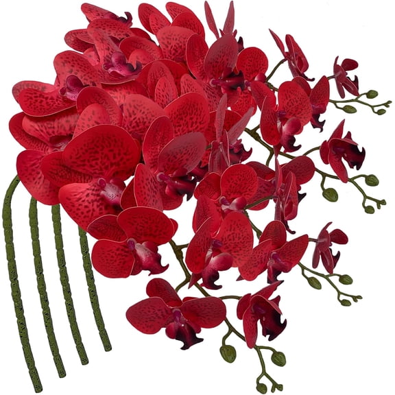 4Pcs 8 Heads Artificial Phalaenopsis Flowers Artificial Orchid Flowers 29.5 inch Stem Plants for Home Decor