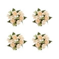 thumbnail image 1 of 4Pcs 8" Tabletop Mini Wreath Bulk Supply, Wedding Rose Candle Rings Wreath Small Artificial Floral Wreath With Roses and Lilies Flowers Candle Holders Garland for Centerpiece Party Decoration, B, 1 of 6