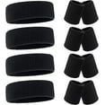 thumbnail image 1 of 4Pcs 80s 90s Sweatbands Neon Headbands Wristbands for Men Women Party Sports Cotton Headbands Terry Cloth Athletic Sweat Bands for Tennis Football Gym Workingout Accessories, 1 of 6