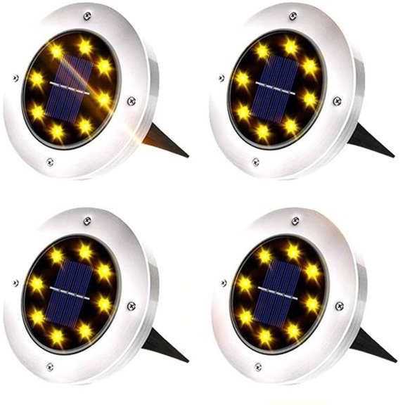 4Pcs 8LED Solar Power Buried Light Under Ground Lamp Outdoor Path Garden Decking