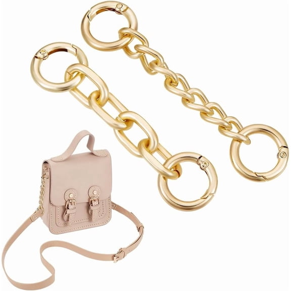 4Pcs 9.2~10.3cm 2 Styles Alloy Bag Extender Chains Extender with Spring Gate Rings for DIY