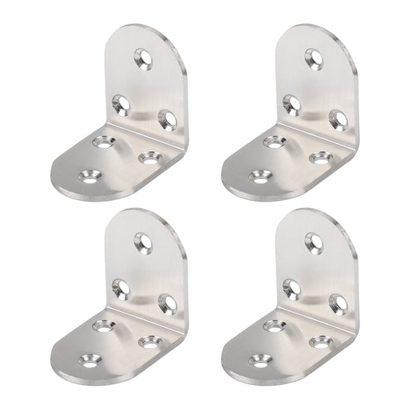 4Pcs 90 Degree Angles Brackets 3 Hole Metal Joint Fasteners Rustproof Metal Corner Brace for Cabinets Shelves Assembly