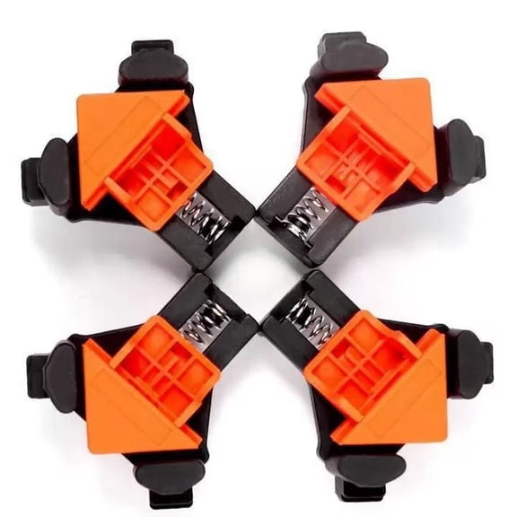 4Pcs 90 Degree Right Angle Clamps, Adjustable Quick Corner Fixing Clamps for Woodworking, Picture Frame Assembly, Cabinet Making, Furniture Repair and Welding Positioning Tool