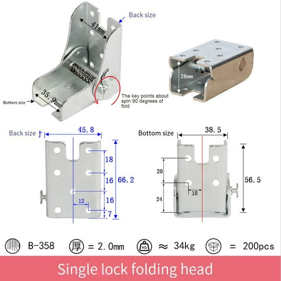 4Pcs 90 Degree Self-Locking Folding Hinge