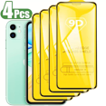 4Pcs 9D Tempered Glass for IPhone 13 12 Mini 11 Pro Max Screen