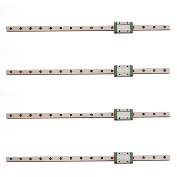 4Pcs 9mm Linear Guide Miniature Rail MGN9 400mm and 4 Pcs MGN9H Slider