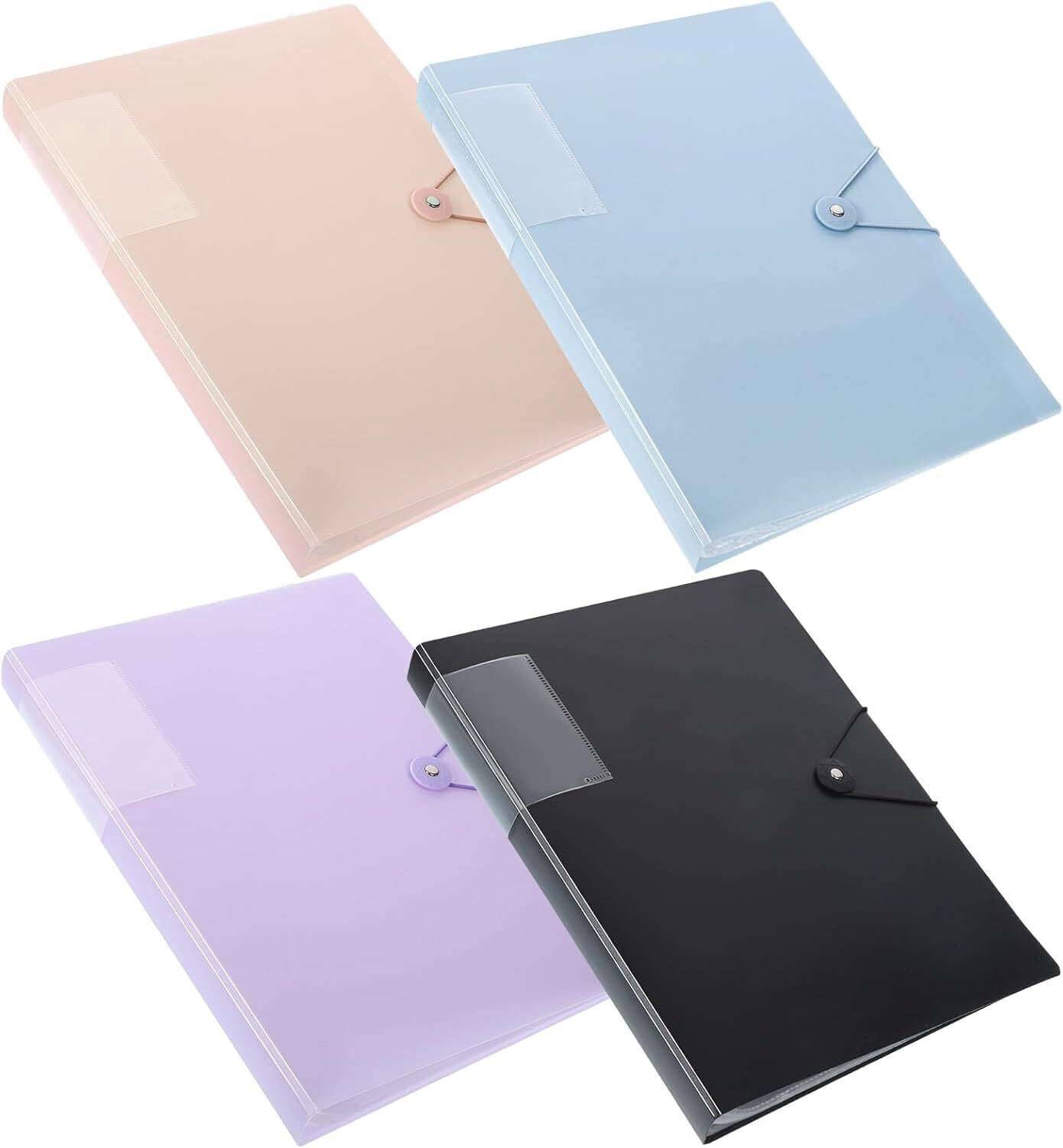 4Pcs A4 Display Folders 160Pockets Binder w/Plastic Sleeves Document ...