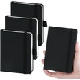 thumbnail image 1 of 4Pcs A6 Pocket Notebook, Small Hardcover Notebook with Pen Holder, 3.7”x5.7” Mini Journal Notebook, Notebook Lined Journal Notebook Notepads 160 Pages for Office, Home (Black), 1 of 8