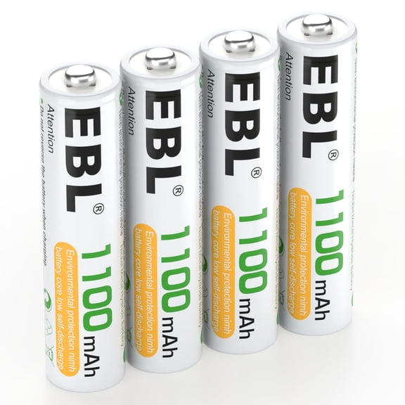 EBL 1100mAh Nimh Rechargeable AAA General Purpose Batteries, 4 Count