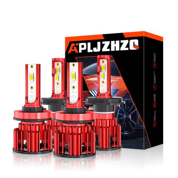4Pcs APLJZHZQ H4 H11 LED Headlight Combo High/Low Beam Foglight Bulbs 6000K Strong Penetration Vision Upgrade No Error