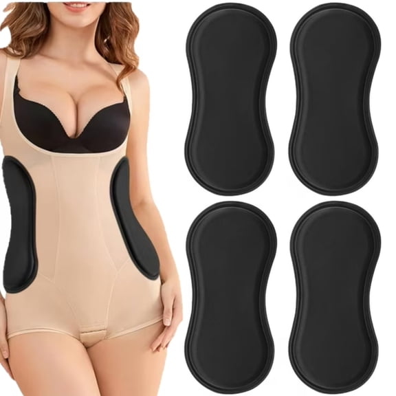 4 Pcs Abdominal Side Compression Boards, Sponge Material Lipo Foam Lateral Protectors( 11.81x5.51x0.47in, Black)