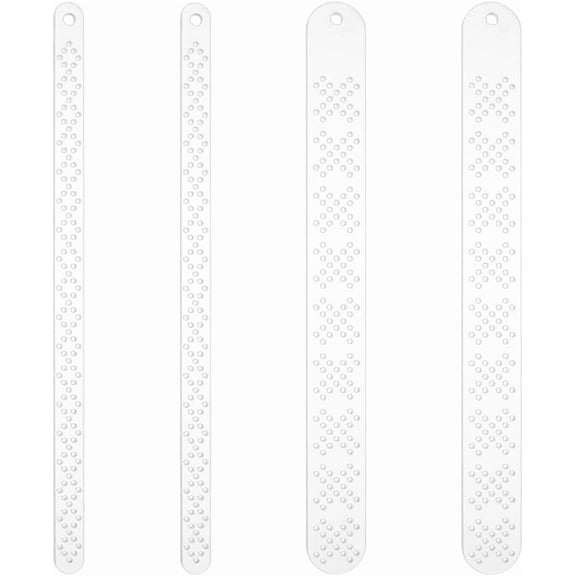 4Pcs Acrylic Belt Templates Sewing Tools Clear 240x12~25x3mm Hole: 2mm