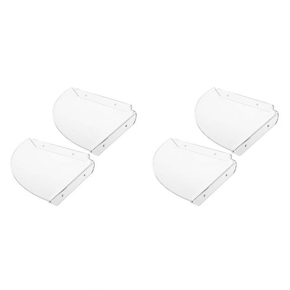 4Pcs Acrylic Corner Shelf Floating Wall Storage Shelf Display Speaker Organizer Bedroom Holder,Clear