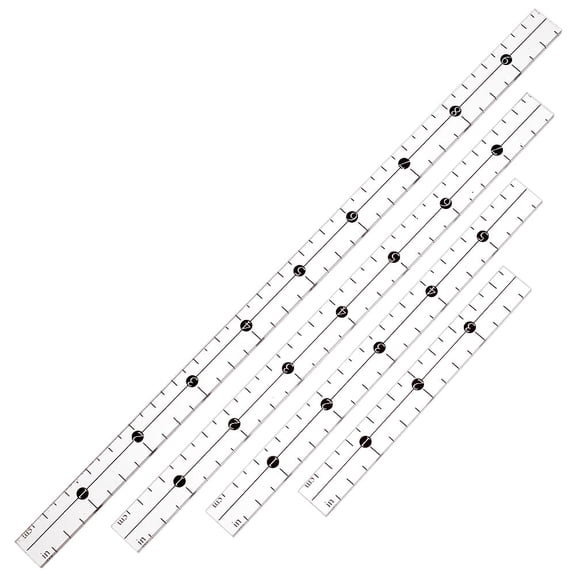 4Pcs Acrylic Grid Ruler 4/6/8/10 Inch Acrylic Quilting Template Ruler Acrylic Sewing Patchwork Ruler Sets Rectangle Quilt Rulers