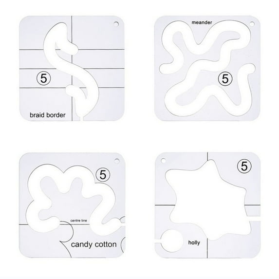 4Pcs Acrylic Quilting Ruler Templates Freemotion Quilting Stencils ...