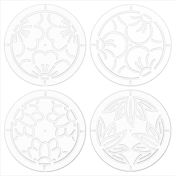4Pcs Acrylic Sashiko Stencil 4.5inch Flower Acrylic Embroidery Tool Drawing Line Template for Hand Quilting and Embroidery 2mm Thick ClearDIY