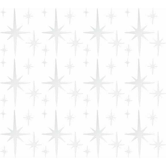 4Pcs Acrylic Self-adhesion Star Mirror Wall Decorations Silver 150x123x1mm for DIY