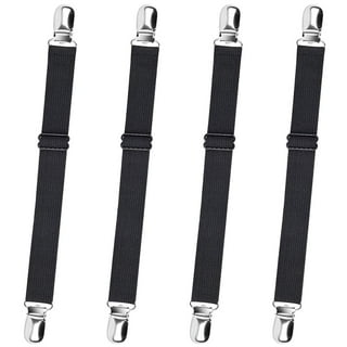 EEEkit 4Pcs Bed Sheet Straps, Triangle Non-Slip Mattress Cover Clips  Fastener, Adjustable Suspender Grippers (Black) 