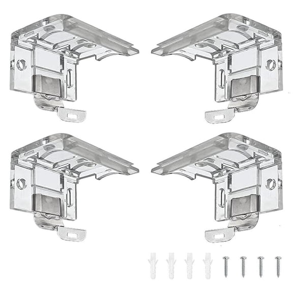 4Pcs Adjustable Blind Mounting Brackets Easy Installation For 25mm/1in Headrail Holders And PVC Cordless Blind Shade