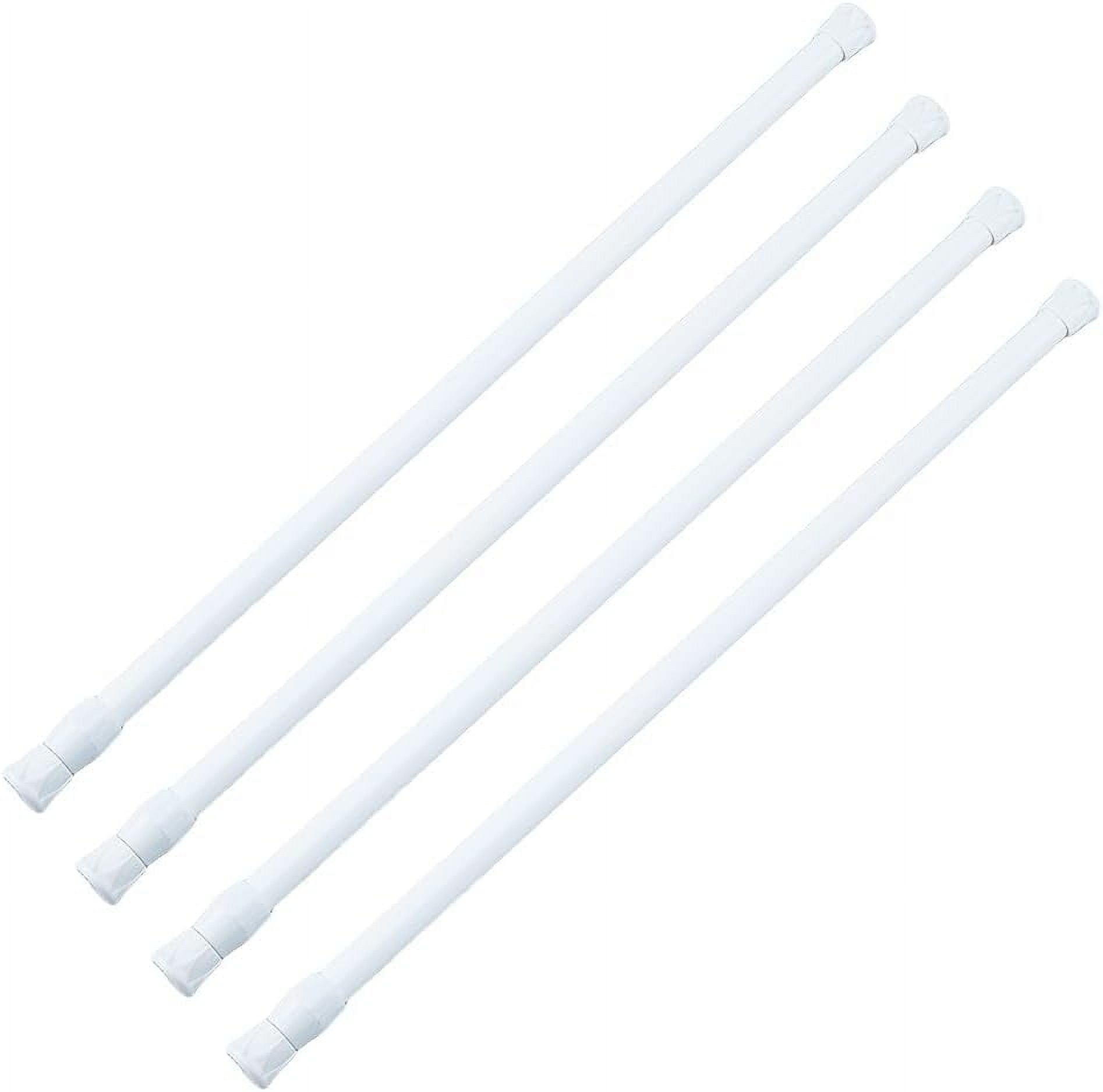 4Pcs Adjustable Curtain Rod White Window Security Bars Sliding Glass ...