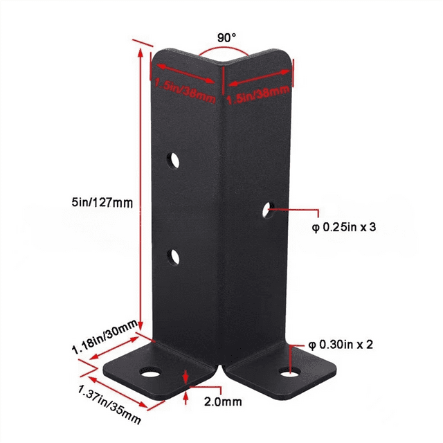 4Pcs Adjustable Deck Post Anchor Base Brackets Fence for Pergola Fence