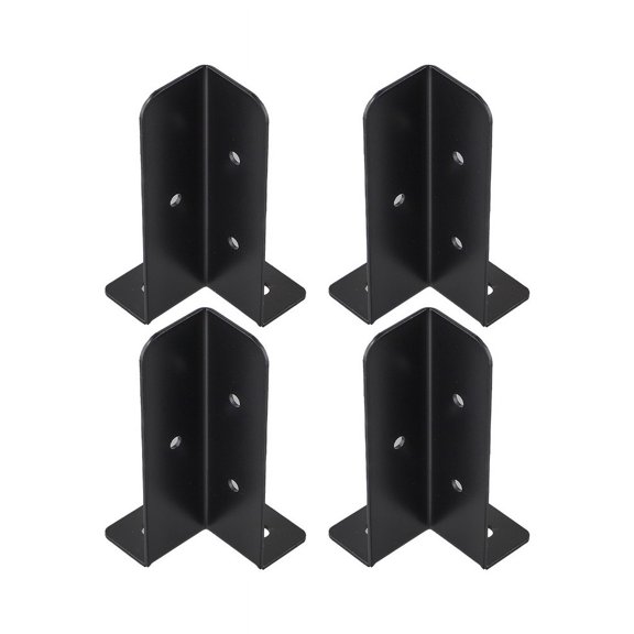4Pcs Adjustable Deck Post Anchor Base Brackets Reversible Wood Fence Post kit Smile Home