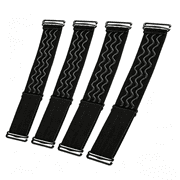4Pcs Adjustable Elastic Wig Band with Non-Slip Silicone Strips & Removable Buckles, Keeping Wigs in Place Black