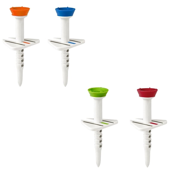4Pcs Adjustable Plastic Golf Tees, 3.03 Inch Unbreakable Step Tees with Scale & Triangular Stabilizer Base, Reusable Durable Golf Tee Pegs, Mixed Colors