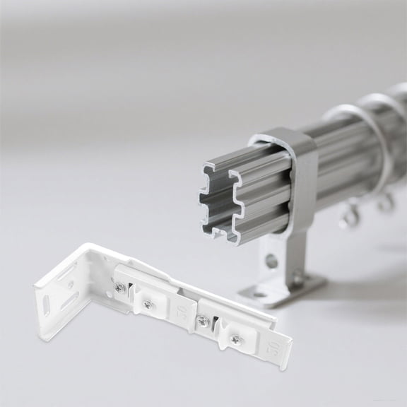 Milisten 4Pcs Ceiling Curtain Track Mount Brackets White Metal for Firm Secure Installation