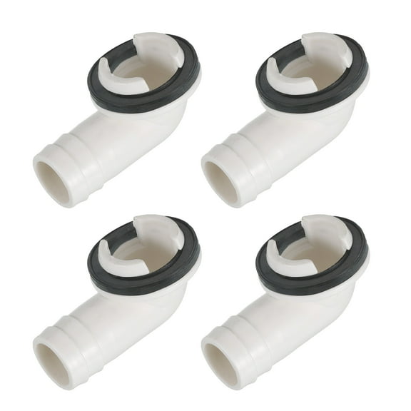 4Pcs Air Conditioner Drain Hose Connector Elbow Fitting with Rubber Ring for Mini-Split Units and Window AC Unit 16mm, White