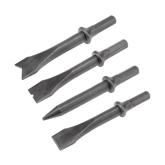 4Pcs Air Hammer Chisel Set Hexagonal Shank Heavy Duty Air Impact Head For Rusting Removal ,Long-Term Reliability