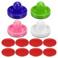 thumbnail image 1 of 4Pcs Air Hockey Pusher 96mm with Pads and 8Pcs Air Hockey Pucks, Handles Paddle Replacement Accessory, 1 of 6