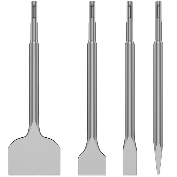 4Pcs Alloy Chisel Bit Set for SDS Plus Rotary Hammer Wear Resistant Tile Removal Chisel Bit Precise Hammer Drilling Chisel Bit for Demolition Chipping Grooving