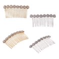 thumbnail image 1 of 4Pcs Alloy Diamond Rhinestone Side Hair Combs Flower Crystal Hair Clips Wedding Hair Comb Bridal Jewelry Hair Clips Decorative Hair Combs for Women Hair Accessories(Silver,Gold), 1 of 2
